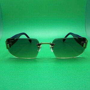 Cartier Rimless Blue Sunglasses – Gold Accents – Unisex